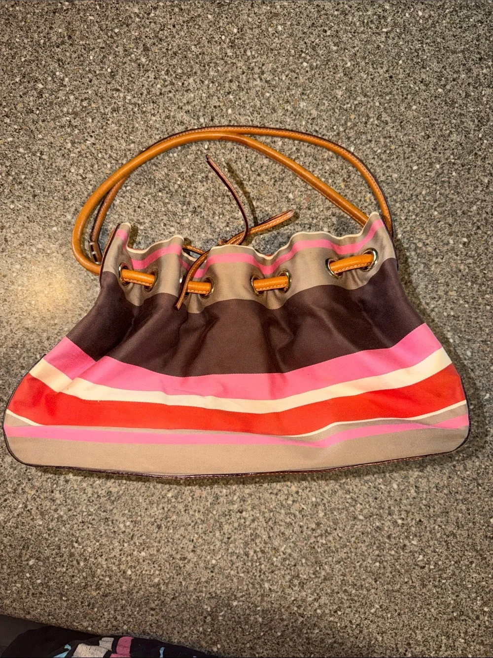 kate spade Y2k Striped Drawstring Hobo Bag
